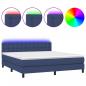 Preview: Boxspringbett mit Matratze & LED Blau 180x200 cm Stoff