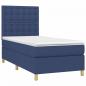 Preview: Boxspringbett mit Matratze & LED Blau 90x200 cm Stoff