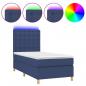 Preview: Boxspringbett mit Matratze & LED Blau 90x190 cm Stoff