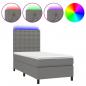 Preview: Boxspringbett mit Matratze & LED Dunkelgrau 90x190 cm Stoff