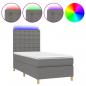 Preview: Boxspringbett mit Matratze & LED Dunkelgrau 90x190 cm Stoff