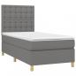 Preview: Boxspringbett mit Matratze & LED Dunkelgrau 90x190 cm Stoff