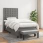 Preview: ARDEBO.de - Boxspringbett mit Matratze Dunkelgrau 90x190 cm Stoff