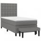 Preview: Boxspringbett mit Matratze Dunkelgrau 90x190 cm Stoff