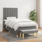 Preview: ARDEBO.de - Boxspringbett mit Matratze Dunkelgrau 90x190 cm Stoff