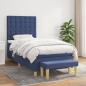 Preview: ARDEBO.de - Boxspringbett mit Matratze Blau 90x200 cm Stoff