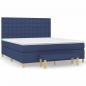 Preview: Boxspringbett mit Matratze Blau 180x200 cm Stoff