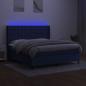 Preview: Boxspringbett mit Matratze & LED Blau 180x200 cm Stoff