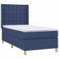 Preview: Boxspringbett mit Matratze & LED Blau 90x200 cm Stoff