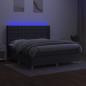 Preview: Boxspringbett mit Matratze & LED Dunkelgrau 180x200 cm Stoff