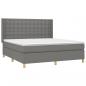 Preview: Boxspringbett mit Matratze & LED Dunkelgrau 180x200 cm Stoff