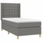 Preview: Boxspringbett mit Matratze & LED Dunkelgrau 90x190 cm Stoff