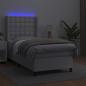 Preview: Boxspringbett mit Matratze & LED Weiß 90x190 cm Kunstleder