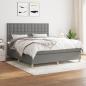 Preview: ARDEBO.de - Boxspringbett mit Matratze Dunkelgrau 180x200 cm Stoff