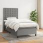 Preview: ARDEBO.de - Boxspringbett mit Matratze Dunkelgrau 90x200 cm Stoff