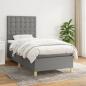 Preview: ARDEBO.de - Boxspringbett mit Matratze Dunkelgrau 90x200 cm Stoff