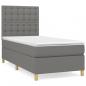 Preview: Boxspringbett mit Matratze Dunkelgrau 90x200 cm Stoff