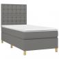 Preview: Boxspringbett mit Matratze Dunkelgrau 90x200 cm Stoff