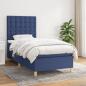 Preview: ARDEBO.de - Boxspringbett mit Matratze Blau 90x190 cm Stoff