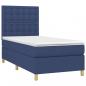 Preview: Boxspringbett mit Matratze Blau 90x190 cm Stoff