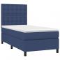 Preview: Boxspringbett mit Matratze Blau 90x200 cm Stoff