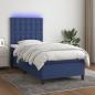 Preview: ARDEBO.de - Boxspringbett mit Matratze & LED Blau 90x200 cm Stoff