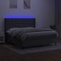 Preview: Boxspringbett mit Matratze & LED Dunkelgrau 180x200 cm Stoff