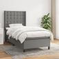 Preview: ARDEBO.de - Boxspringbett mit Matratze Dunkelgrau 90x200 cm Stoff