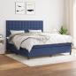 Preview: ARDEBO.de - Boxspringbett mit Matratze Blau 180x200 cm Stoff