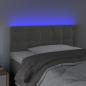 Preview: LED Kopfteil Hellgrau 100x5x78/88 cm Samt