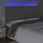 Preview: LED Kopfteil Grau 200x5x118/128 cm Kunstleder