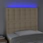 Preview: LED Kopfteil Creme 90x5x118/128 cm Stoff