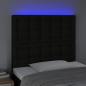 Preview: LED Kopfteil Schwarz 80x5x118/128 cm Stoff