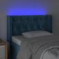 Preview: LED Kopfteil Dunkelblau 83x16x78/88 cm Samt