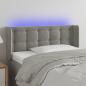 Preview: ARDEBO.de - LED Kopfteil Hellgrau 103x16x78/88 cm Samt