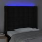 Preview: LED Kopfteil Schwarz 83x16x118/128 cm Stoff