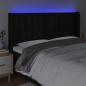 Preview: LED Kopfteil Schwarz 163x16x118/128 cm Stoff