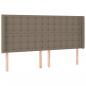 Preview: LED Kopfteil Taupe 203x16x118/128 cm Stoff