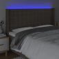 Preview: LED Kopfteil Taupe 203x16x118/128 cm Stoff