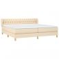 Preview: Boxspringbett mit Matratze Creme 200x200 cm Stoff