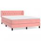 Preview: Boxspringbett mit Matratze Rosa 140x190 cm Samt