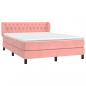 Preview: Boxspringbett mit Matratze Rosa 140x200 cm Samt