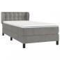 Preview: Boxspringbett mit Matratze Hellgrau 100x200 cm Samt