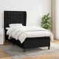 Preview: ARDEBO.de - Boxspringbett mit Matratze Schwarz 80x200 cm Stoff