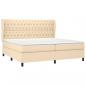 Preview: Boxspringbett mit Matratze Creme 200x200 cm Stoff