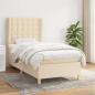 Preview: ARDEBO.de - Boxspringbett mit Matratze Creme 90x200 cm Stoff