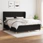 Preview: ARDEBO.de - Boxspringbett mit Matratze Schwarz 160x200 cm Stoff