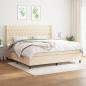 Preview: ARDEBO.de - Boxspringbett mit Matratze Creme 200x200 cm Stoff