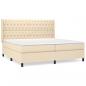 Preview: Boxspringbett mit Matratze Creme 200x200 cm Stoff