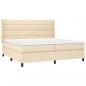 Preview: Boxspringbett mit Matratze Creme 200x200 cm Stoff